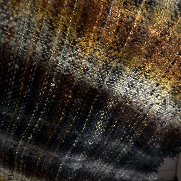 Shawl Multi Color Button Front One Size Brown Black Yellow Orange - Picture 11 of 16